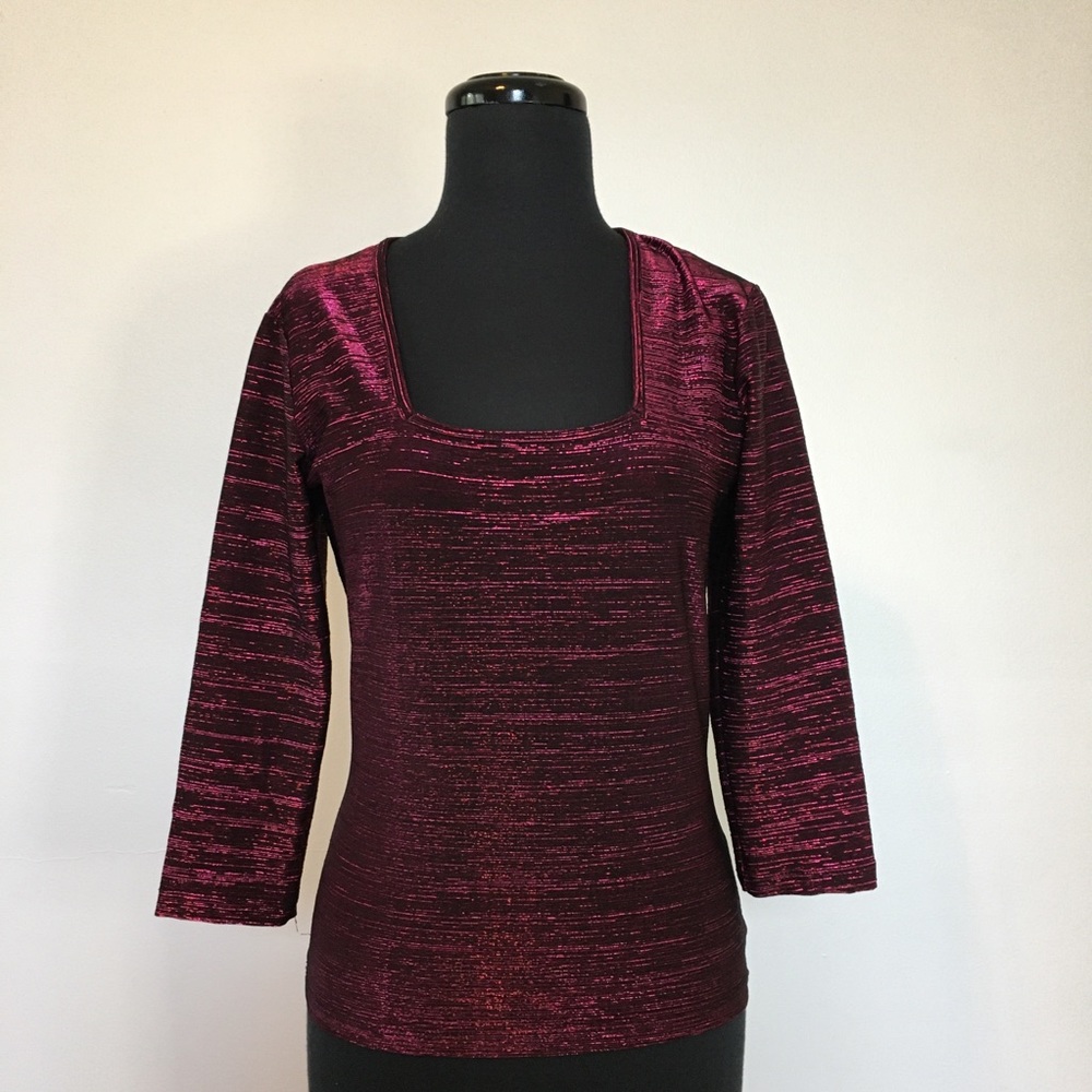 VTG 90s Star City Metallic Square Necked Blouse